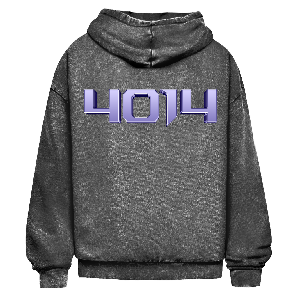 Oversize Washed Hoodie LOGO PURPLE