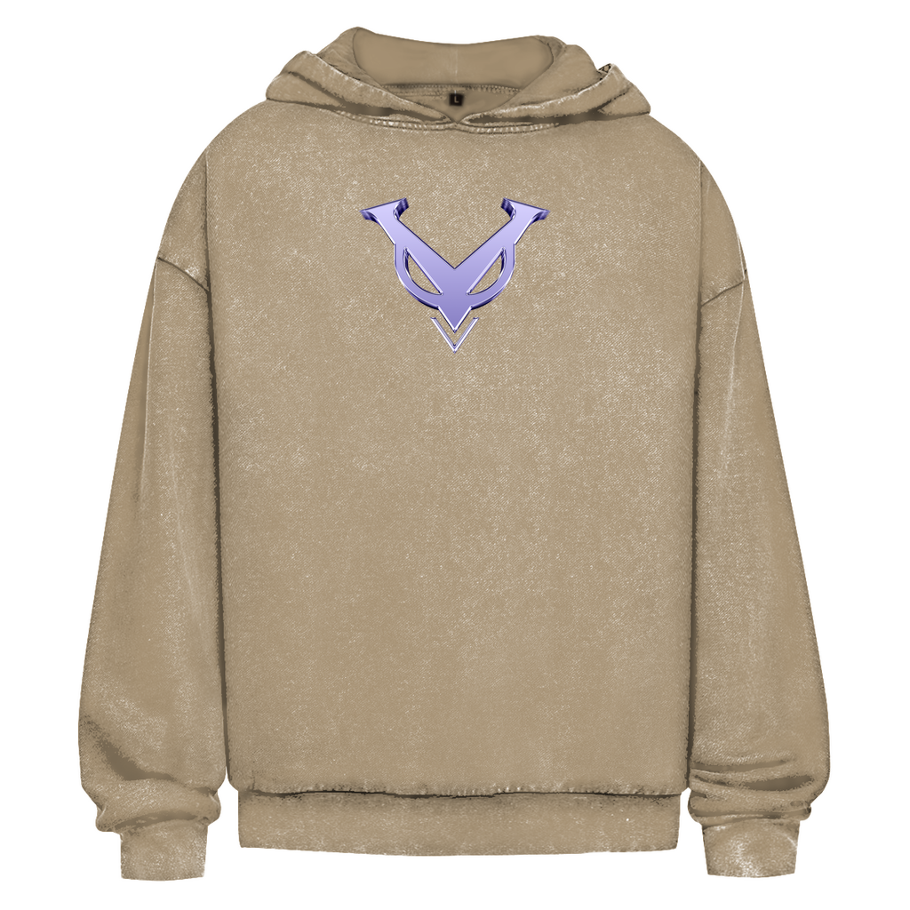 Oversize Washed Hoodie LOGO PURPLE