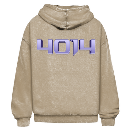 Oversize Washed Hoodie LOGO PURPLE