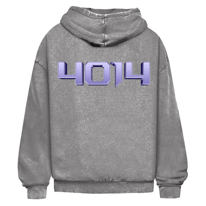 Oversize Washed Hoodie LOGO PURPLE